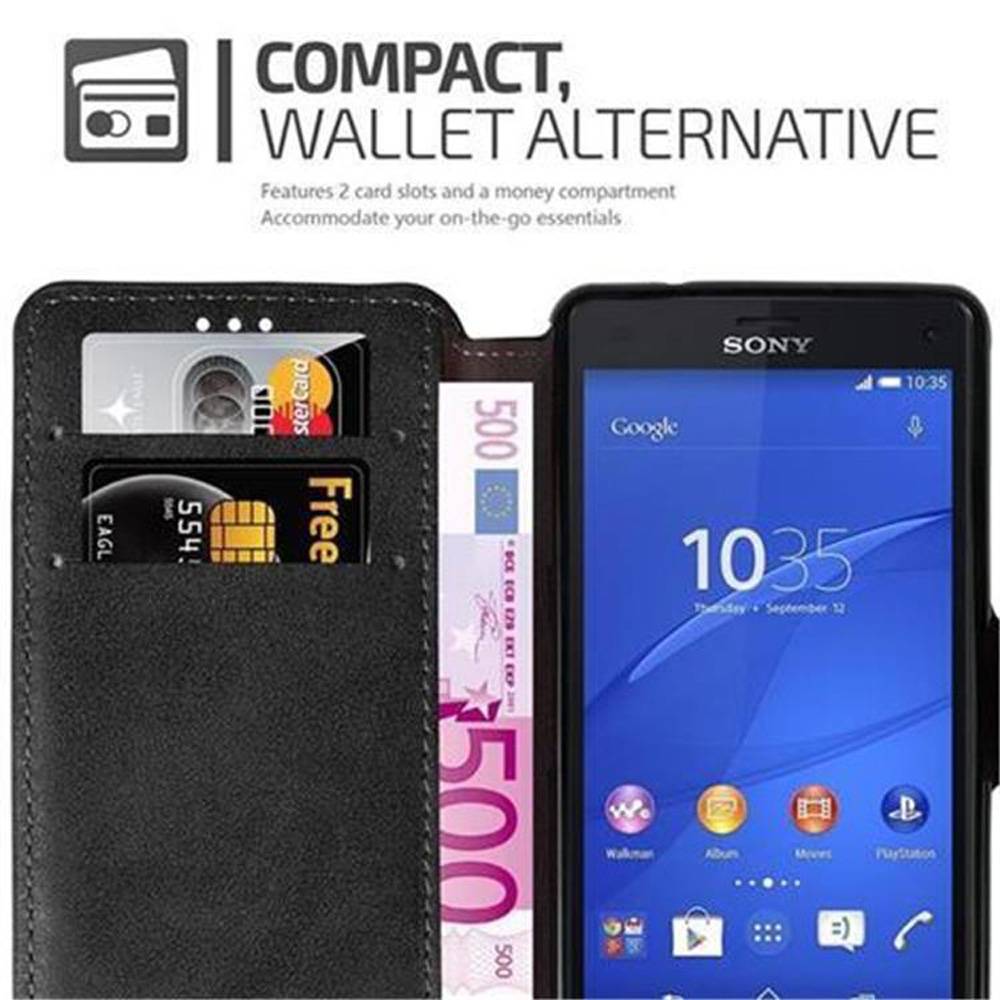 Cadorabo Hülle für Sony Xperia Z3 COMPACT Hülle in Schwarz Schutzhülle Handyhülle Etui Case Cover