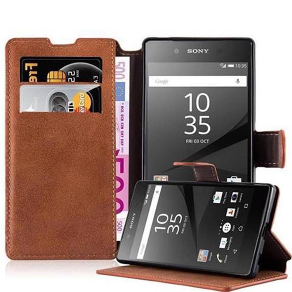 Cadorabo Hülle für Sony Xperia Z5 Hülle in Braun Schutzhülle Handyhülle Etui Case Cover