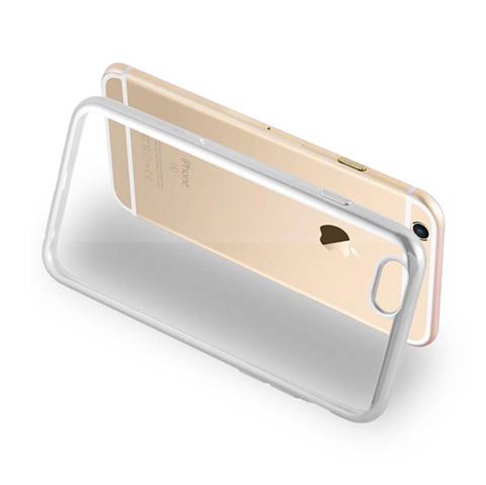 Cadorabo Hülle für Apple iPhone 6 / 6S Etui in Silber Schutzhülle Handyhülle TPU Silikon Cover Case