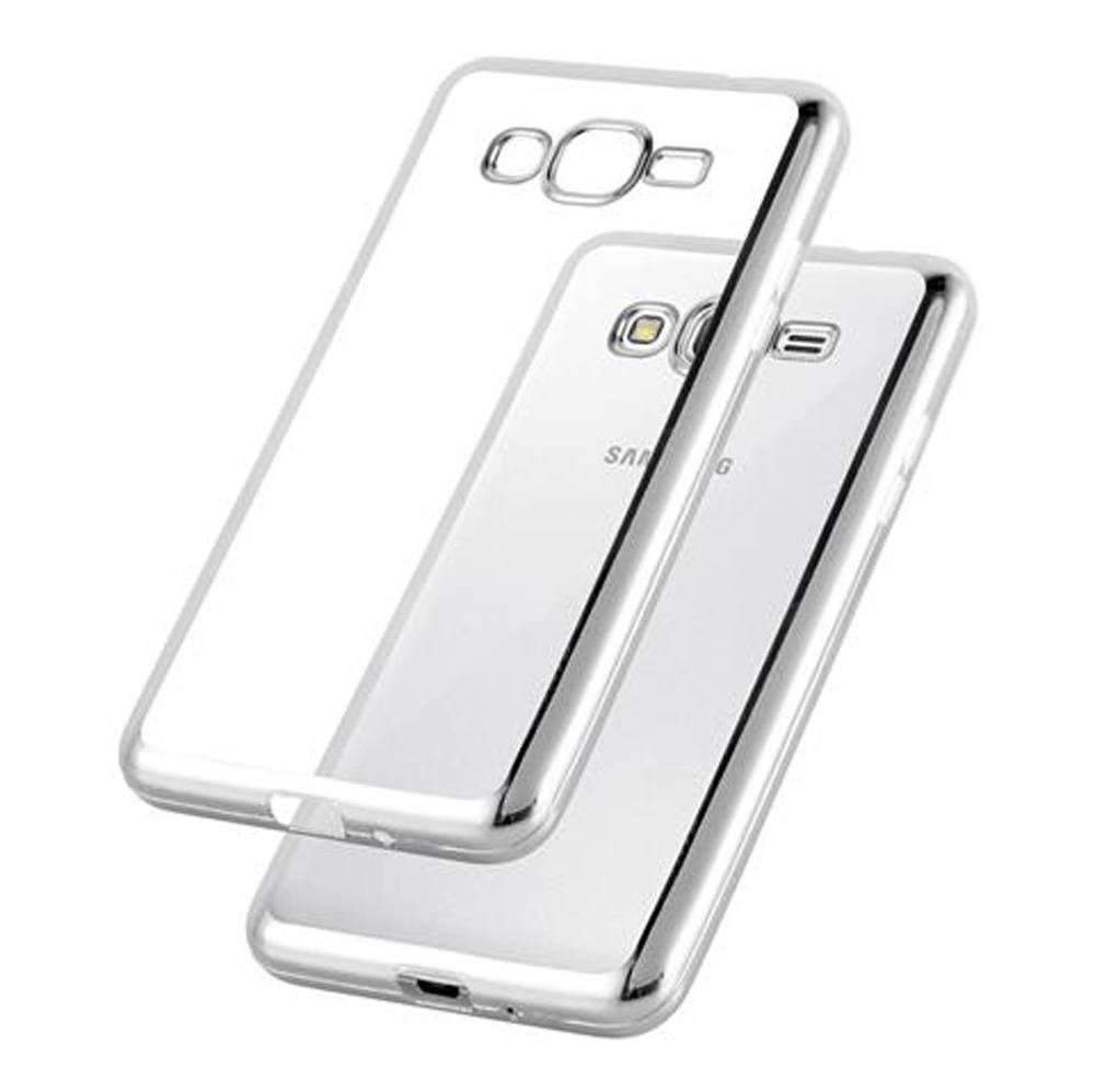 Cadorabo Hülle für Samsung Galaxy GRAND PRIME Etui in Silber Schutzhülle Handyhülle TPU Silikon Cover Case