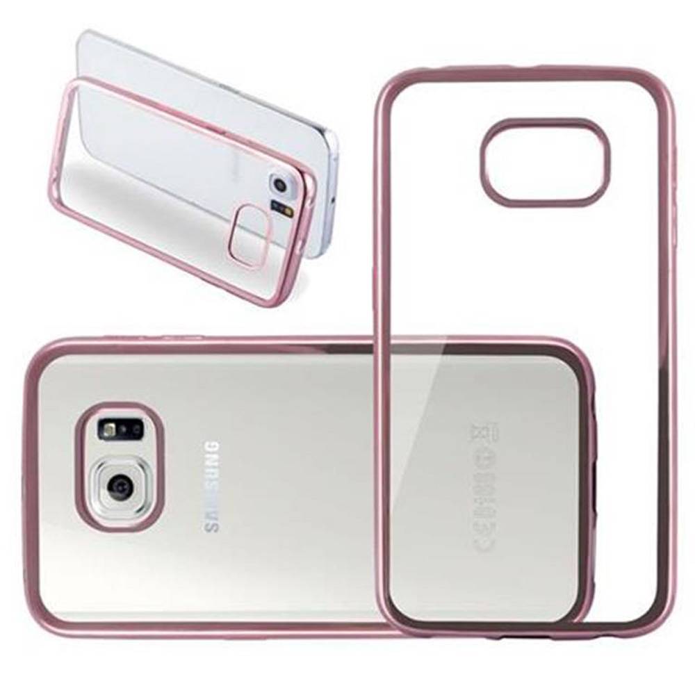 Cadorabo Hülle für Samsung Galaxy S6 EDGE Etui in Rosa Schutzhülle Handyhülle TPU Silikon Cover Case