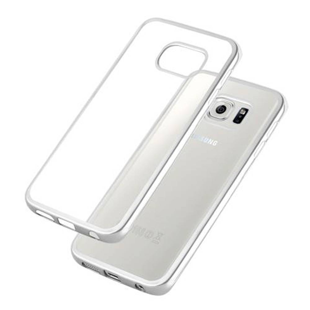 Cadorabo Hülle für Samsung Galaxy S6 EDGE Etui in Silber Schutzhülle Handyhülle TPU Silikon Cover Case