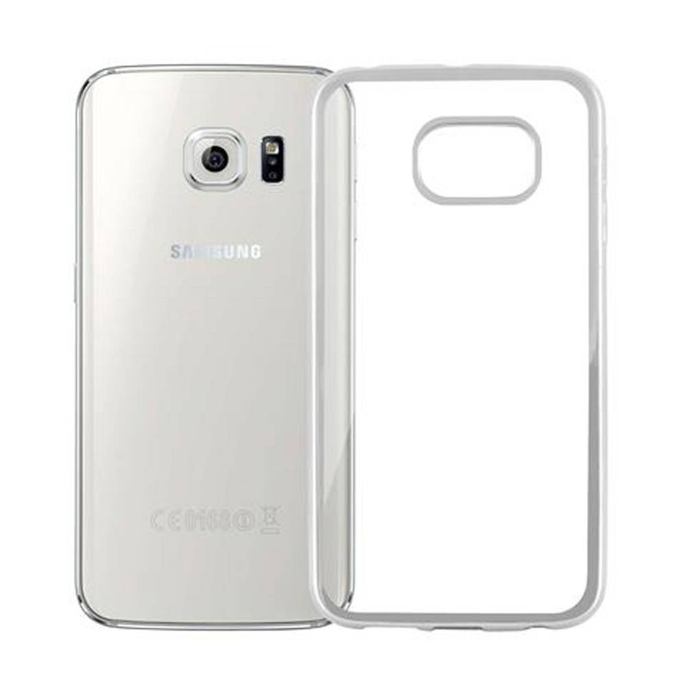 Cadorabo Hülle für Samsung Galaxy S6 EDGE Etui in Silber Schutzhülle Handyhülle TPU Silikon Cover Case