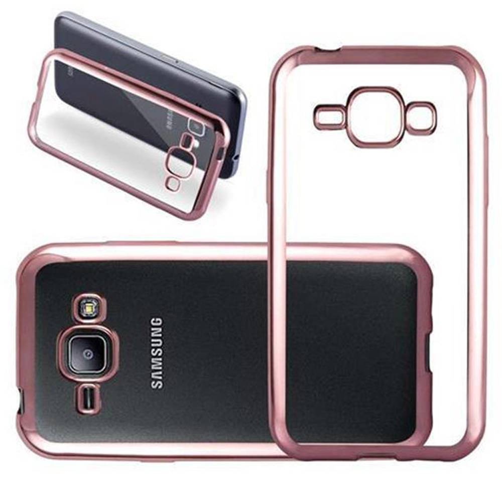 Cadorabo Hülle für Samsung Galaxy J1 2015 Etui in Rosa Schutzhülle Handyhülle TPU Silikon Cover Case