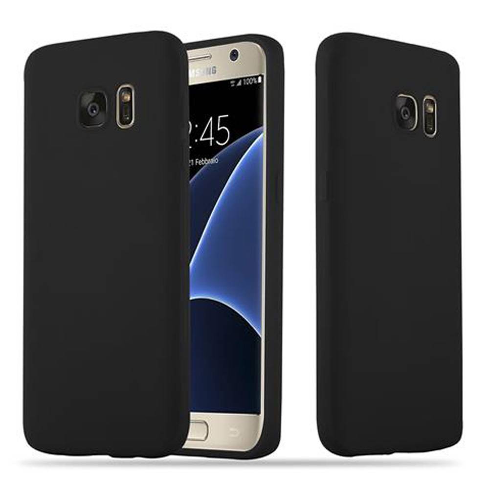 Cadorabo Hülle für Samsung Galaxy S7 Schutzhülle in Schwarz Handyhülle TPU Silikon Etui Case Cover