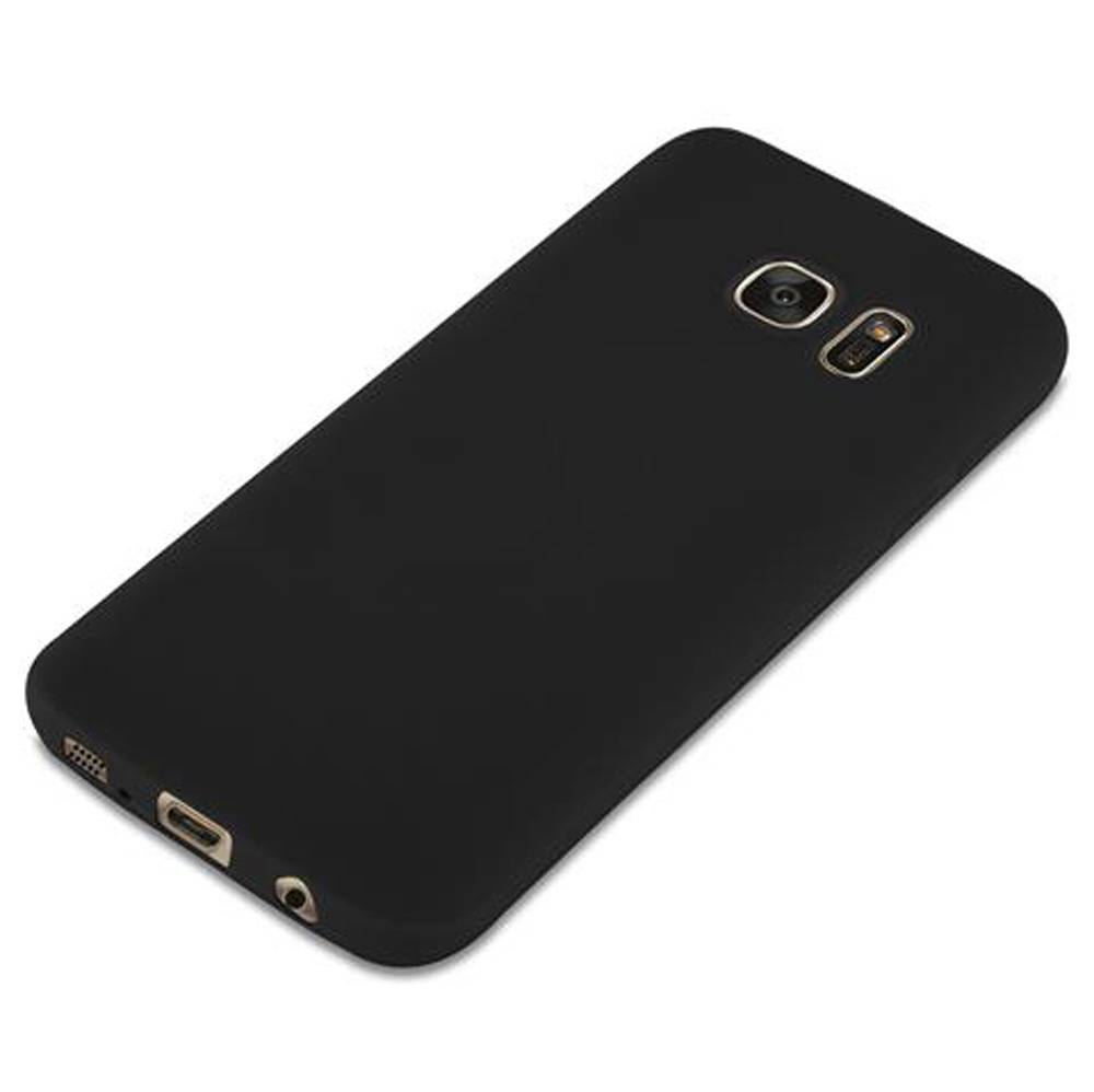 Cadorabo Hülle für Samsung Galaxy S7 Schutzhülle in Schwarz Handyhülle TPU Silikon Etui Case Cover