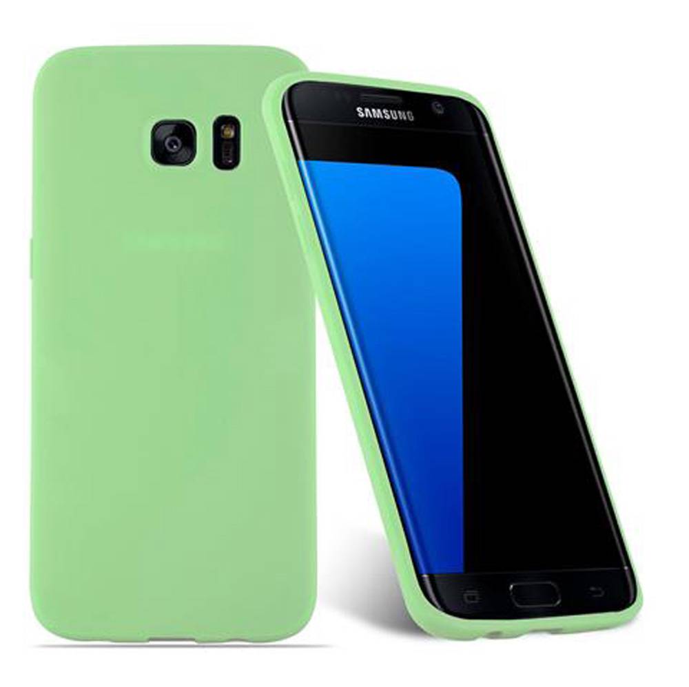 Cadorabo Hülle für Samsung Galaxy S7 EDGE Schutzhülle in Grün Handyhülle TPU Silikon Etui Case Cover
