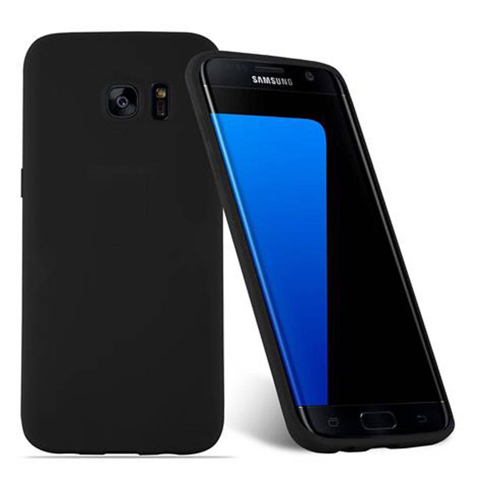 Cadorabo Hülle für Samsung Galaxy S7 EDGE Schutzhülle in Schwarz Handyhülle TPU Silikon Etui Case Cover