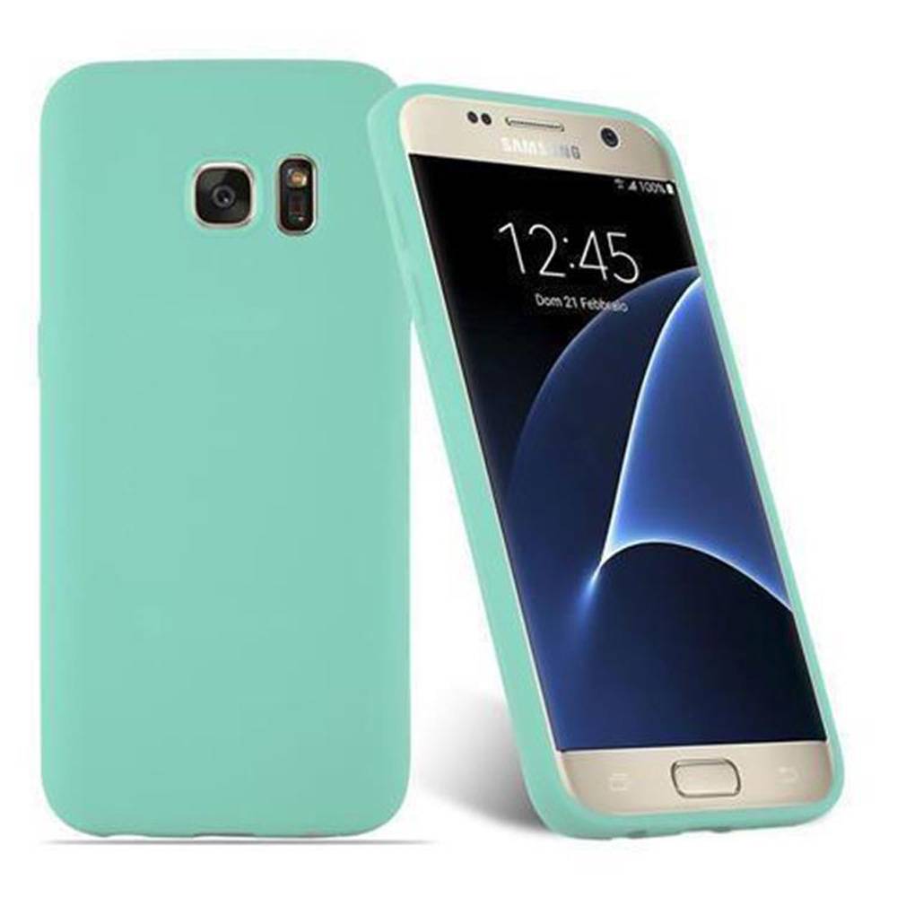 Cadorabo Hülle für Samsung Galaxy S7 Schutzhülle in Blau Handyhülle TPU Silikon Etui Case Cover