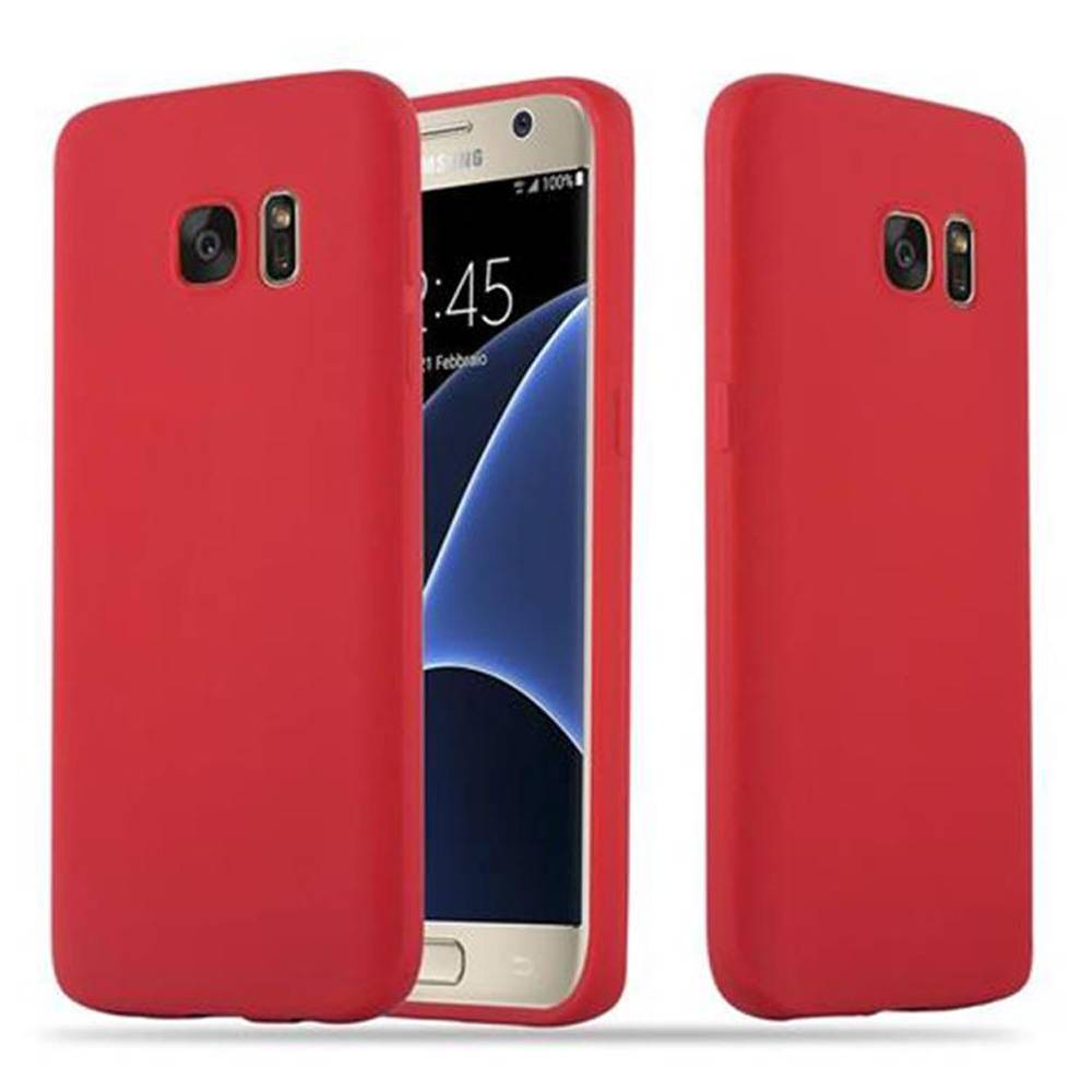 Cadorabo Hülle für Samsung Galaxy S7 Schutzhülle in Rot Handyhülle TPU Silikon Etui Case Cover