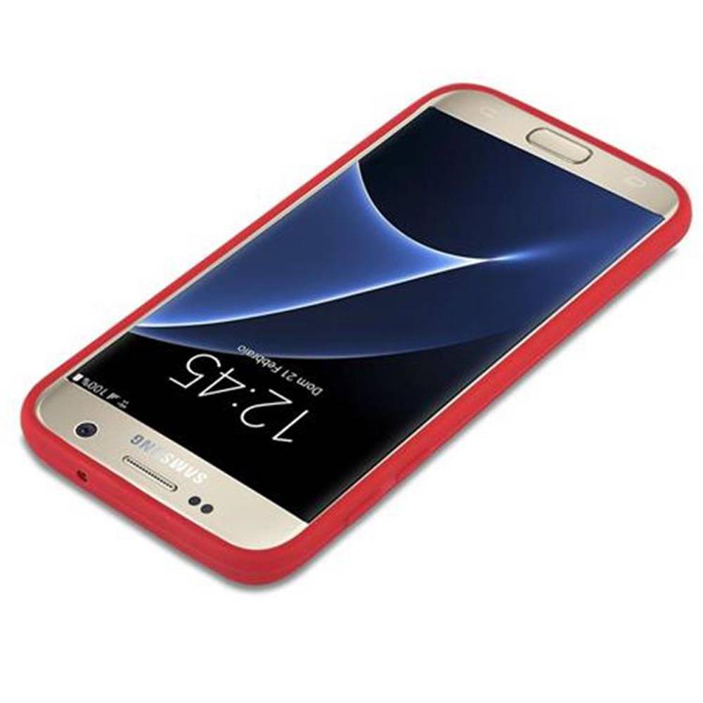 Cadorabo Hülle für Samsung Galaxy S7 Schutzhülle in Rot Handyhülle TPU Silikon Etui Case Cover