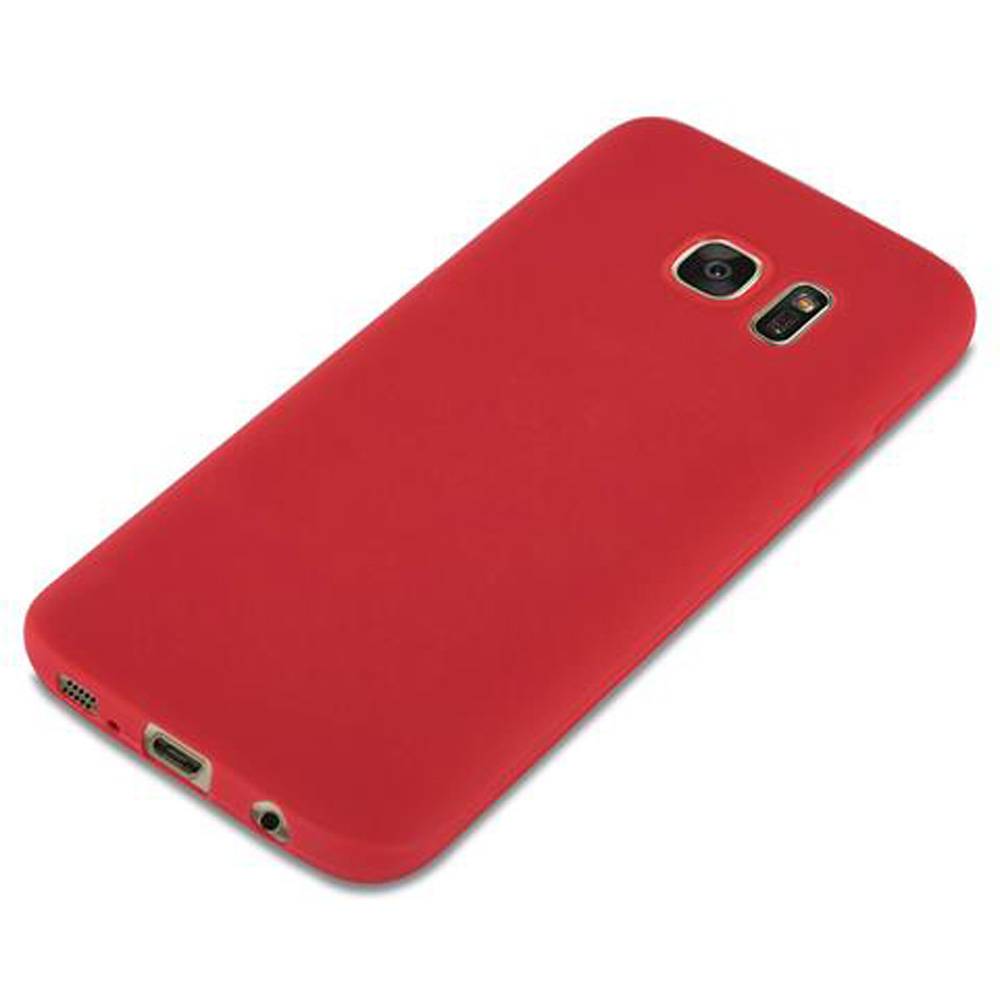Cadorabo Hülle für Samsung Galaxy S7 Schutzhülle in Rot Handyhülle TPU Silikon Etui Case Cover