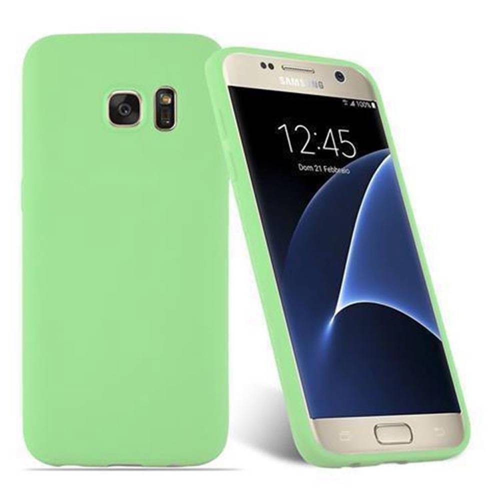 Cadorabo Hülle für Samsung Galaxy S7 Schutzhülle in Grün Handyhülle TPU Silikon Etui Case Cover