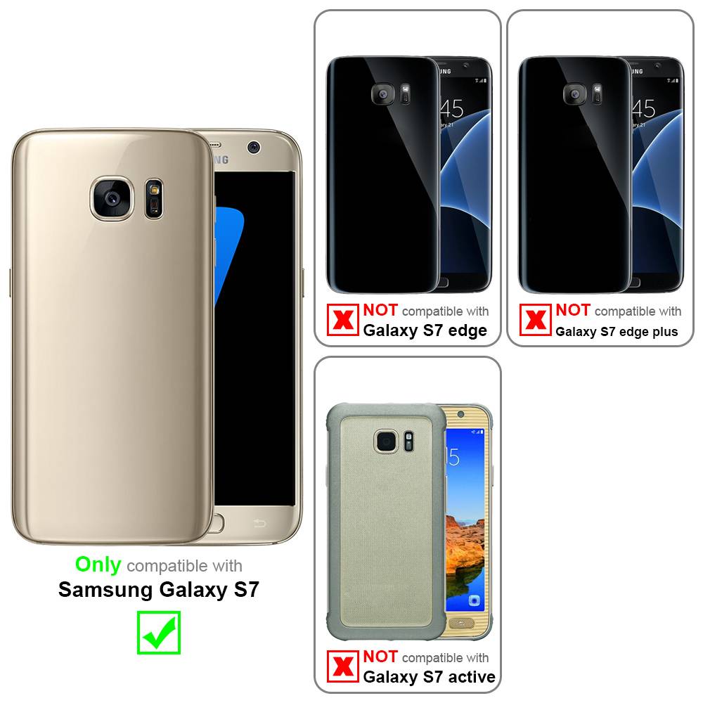 Cadorabo Hülle für Samsung Galaxy S7 Schutzhülle in Blau Handyhülle TPU Silikon Etui Case Cover