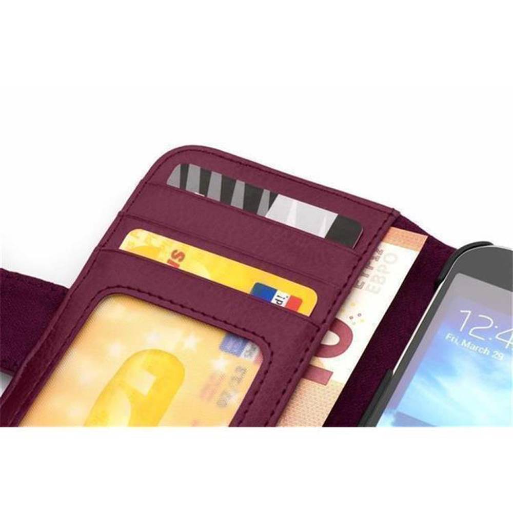 Cadorabo Hülle für Samsung Galaxy ALPHA in Lila Backcover Handy Schutz Hülle Book Case Booklet Kartenfächer