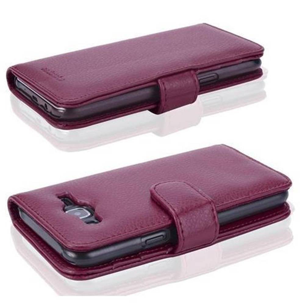 Cadorabo Hülle für Samsung Galaxy J5 2015 in Lila Backcover Handy Schutz Hülle Book Case Booklet Kartenfächer