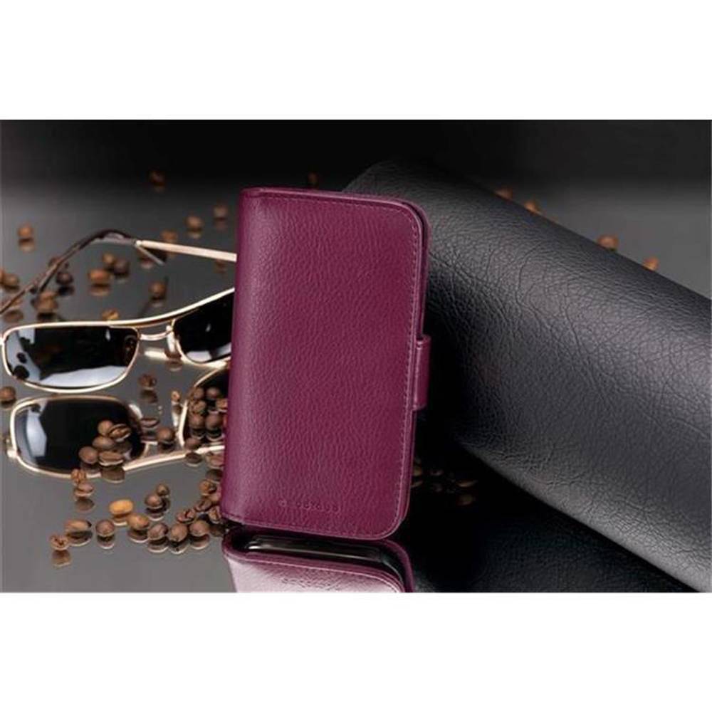 Cadorabo Hülle für Samsung Galaxy J5 2015 in Lila Backcover Handy Schutz Hülle Book Case Booklet Kartenfächer