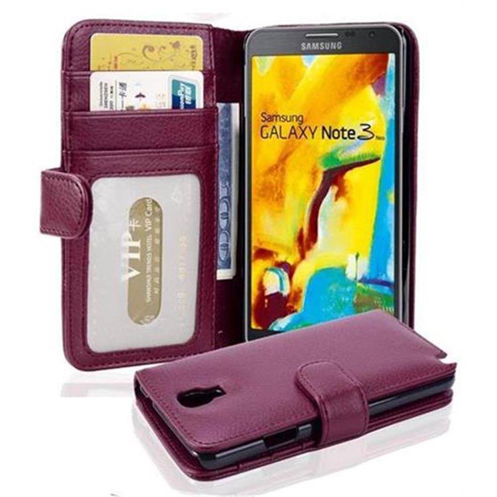 Cadorabo Hülle für Samsung Galaxy NOTE 3 NEO in Lila Backcover Handy Schutz Hülle Book Case Booklet Kartenfächer
