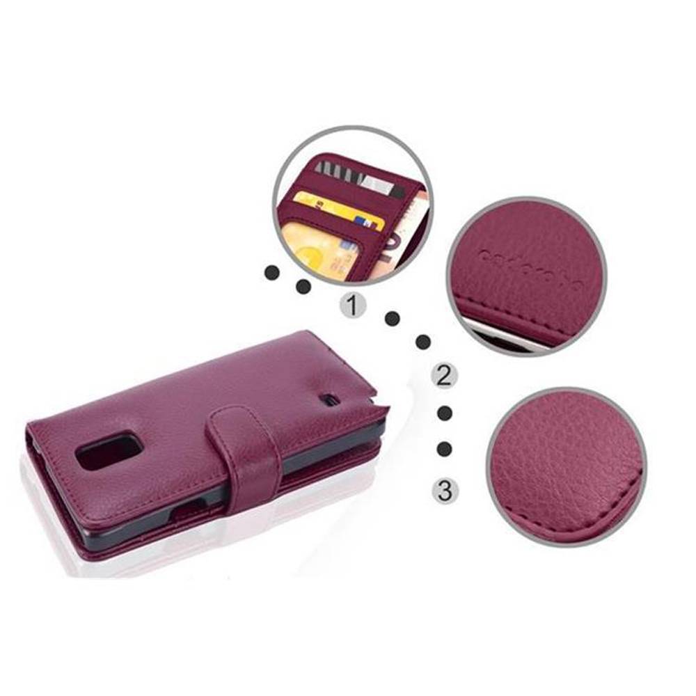 Cadorabo Hülle für Samsung Galaxy NOTE 4 in Lila Backcover Handy Schutz Hülle Book Case Booklet Kartenfächer