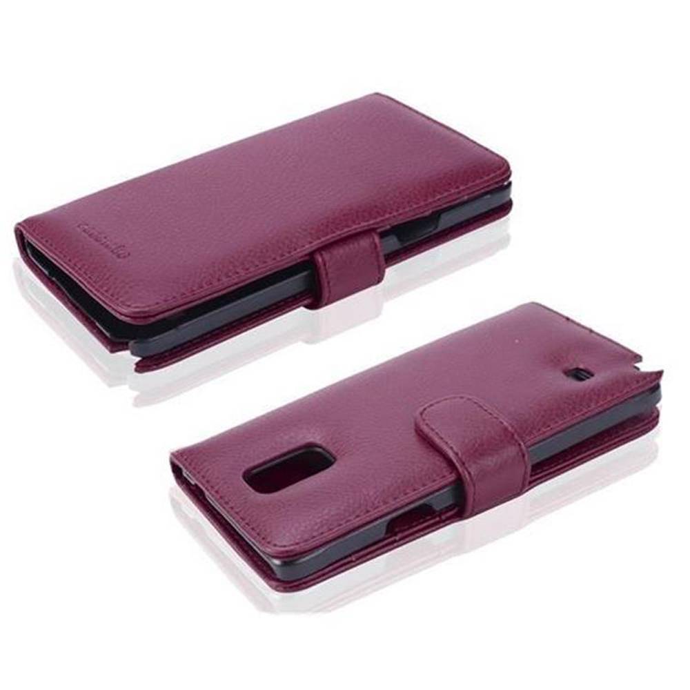 Cadorabo Hülle für Samsung Galaxy NOTE 4 in Lila Backcover Handy Schutz Hülle Book Case Booklet Kartenfächer