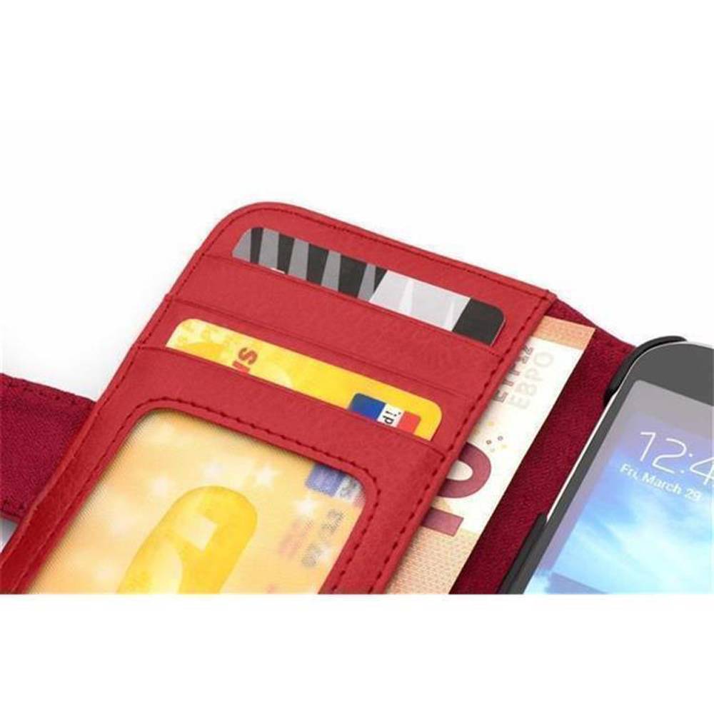 Cadorabo Hülle für Samsung Galaxy NOTE 4 in Rot Backcover Handy Schutz Hülle Book Case Booklet Kartenfächer