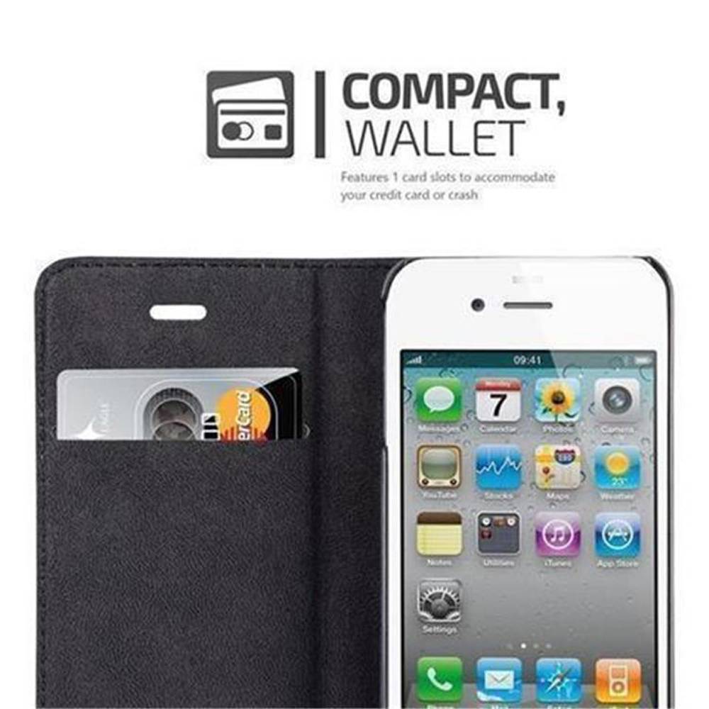Cadorabo Hülle für Apple iPhone 4 / 4S Schutz Hülle in Türkis Handyhülle Etui Case Cover Magnetverschluss
