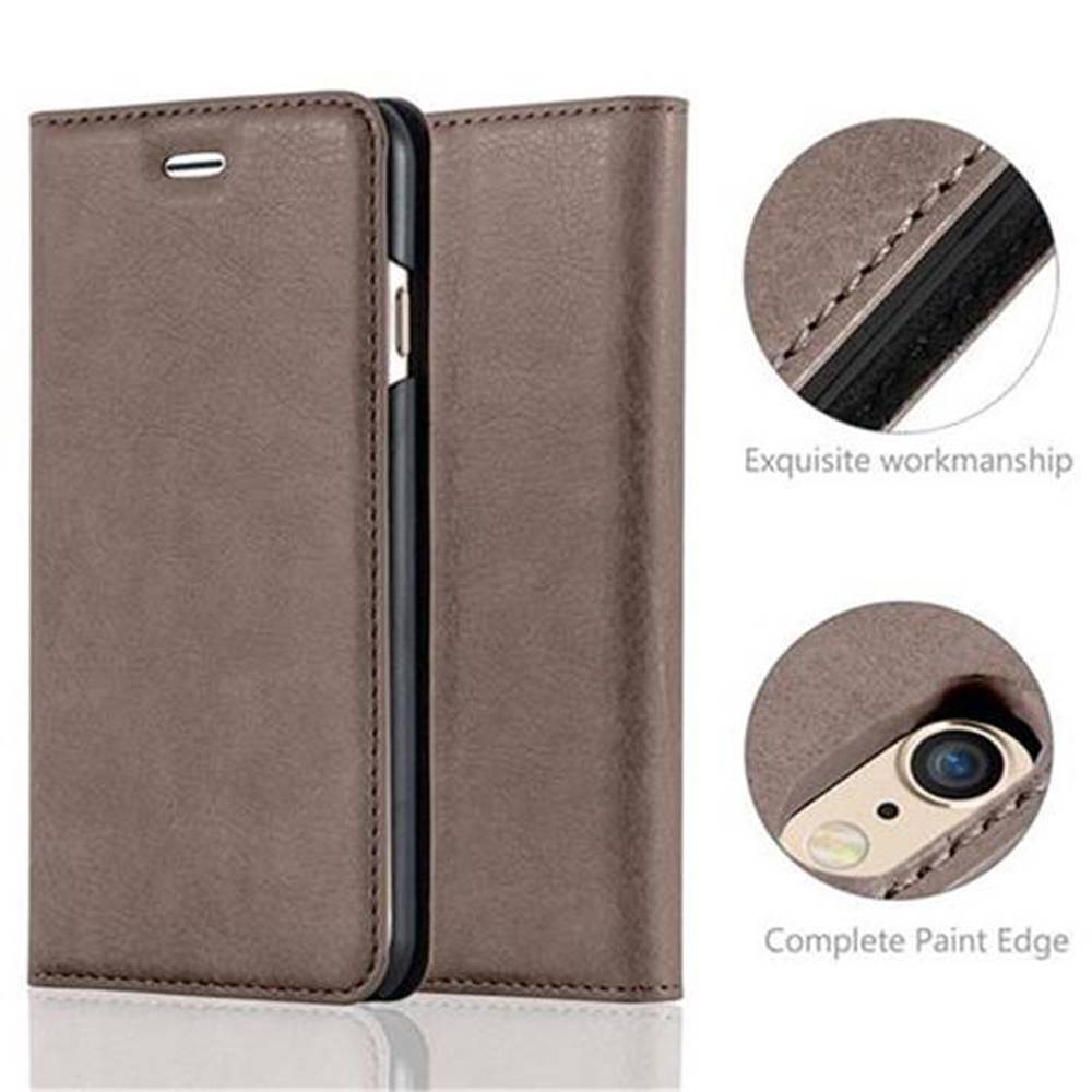Cadorabo Hülle für Apple iPhone 6 / 6S Schutz Hülle in Braun Handyhülle Etui Case Cover Magnetverschluss