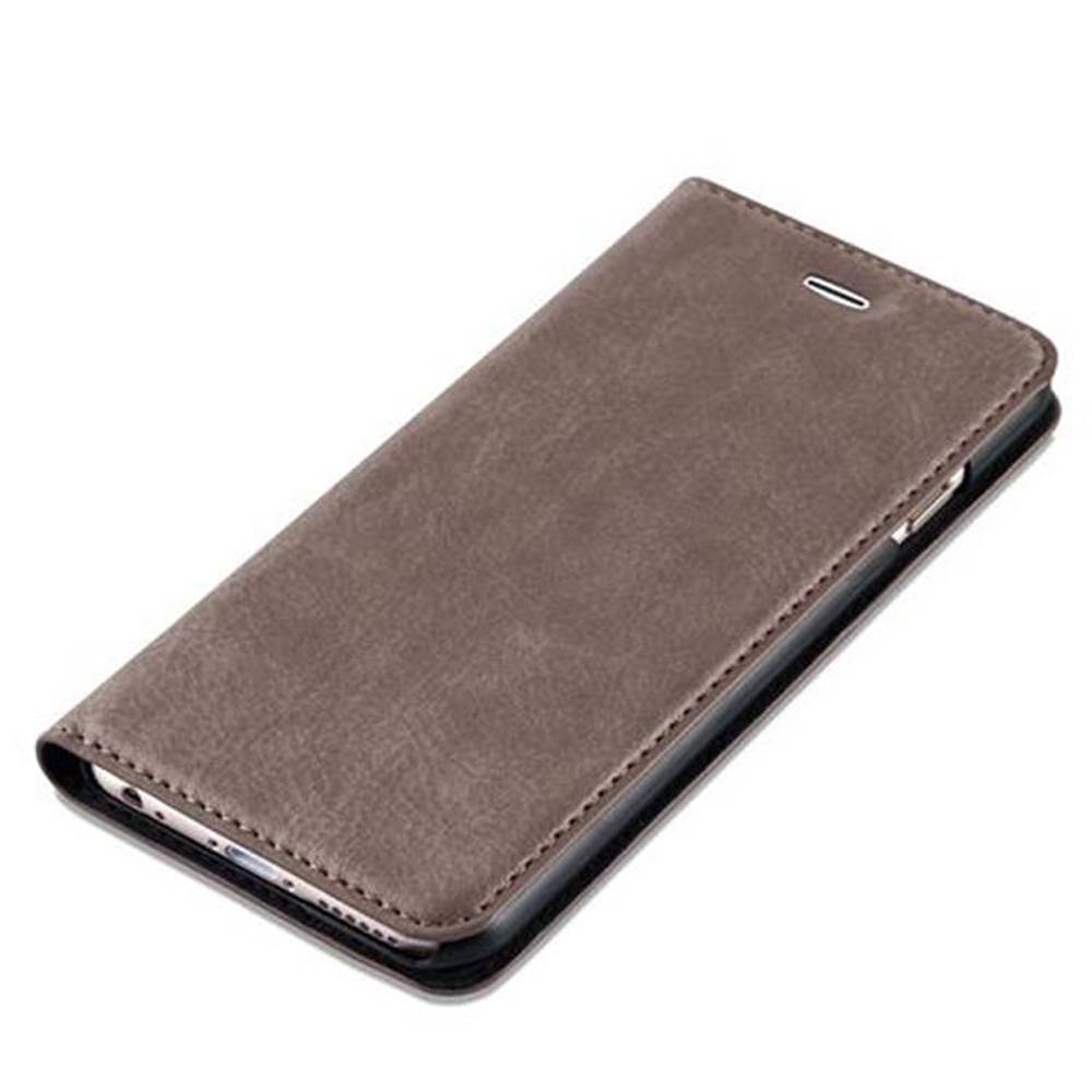 Cadorabo Hülle für Apple iPhone 6 / 6S Schutz Hülle in Braun Handyhülle Etui Case Cover Magnetverschluss