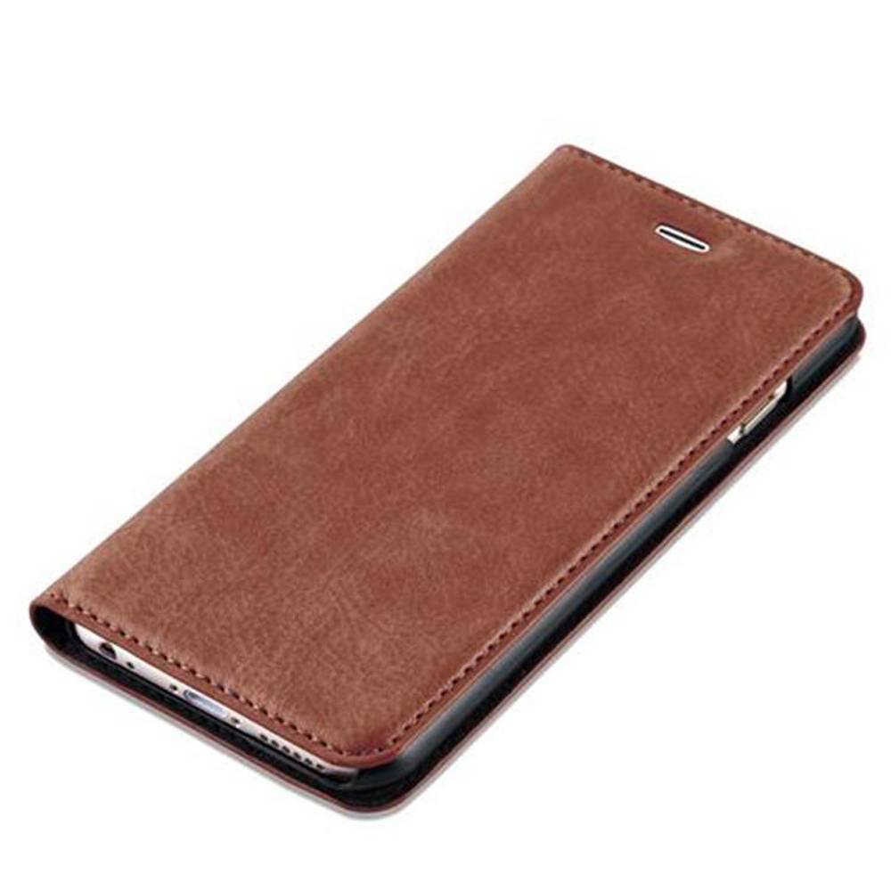 Cadorabo Hülle für Apple iPhone 6 / 6S Schutz Hülle in Braun Handyhülle Etui Case Cover Magnetverschluss