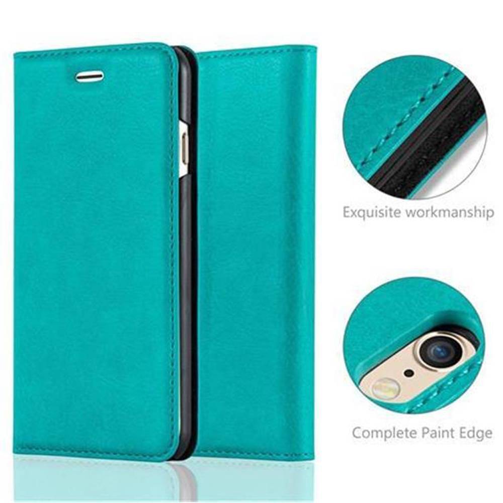 Cadorabo Hülle für Apple iPhone 6 / 6S Schutz Hülle in Türkis Handyhülle Etui Case Cover Magnetverschluss