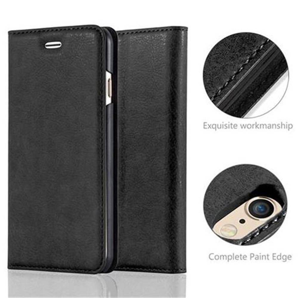 Cadorabo Hülle für Apple iPhone 6 / 6S Schutz Hülle in Schwarz Handyhülle Etui Case Cover Magnetverschluss