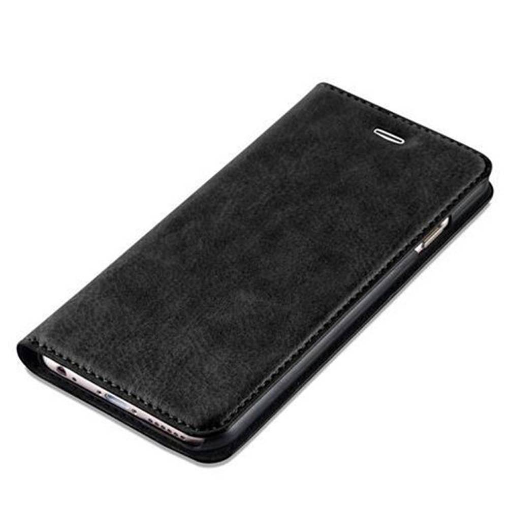 Cadorabo Hülle für Apple iPhone 6 / 6S Schutz Hülle in Schwarz Handyhülle Etui Case Cover Magnetverschluss