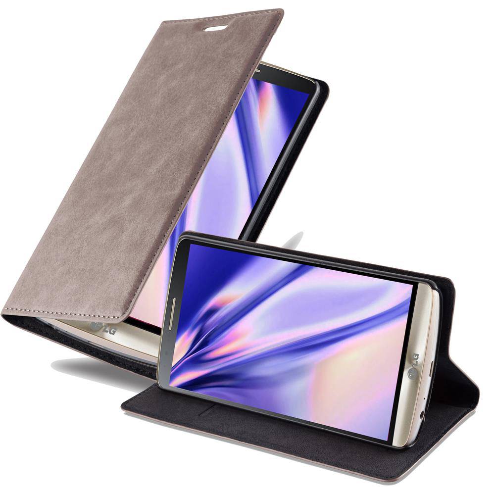 Cadorabo Hülle für LG G3 Schutz Hülle in Braun Handyhülle Etui Case Cover Magnetverschluss