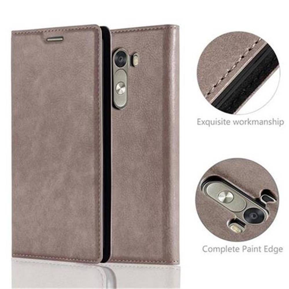 Cadorabo Hülle für LG G3 Schutz Hülle in Braun Handyhülle Etui Case Cover Magnetverschluss
