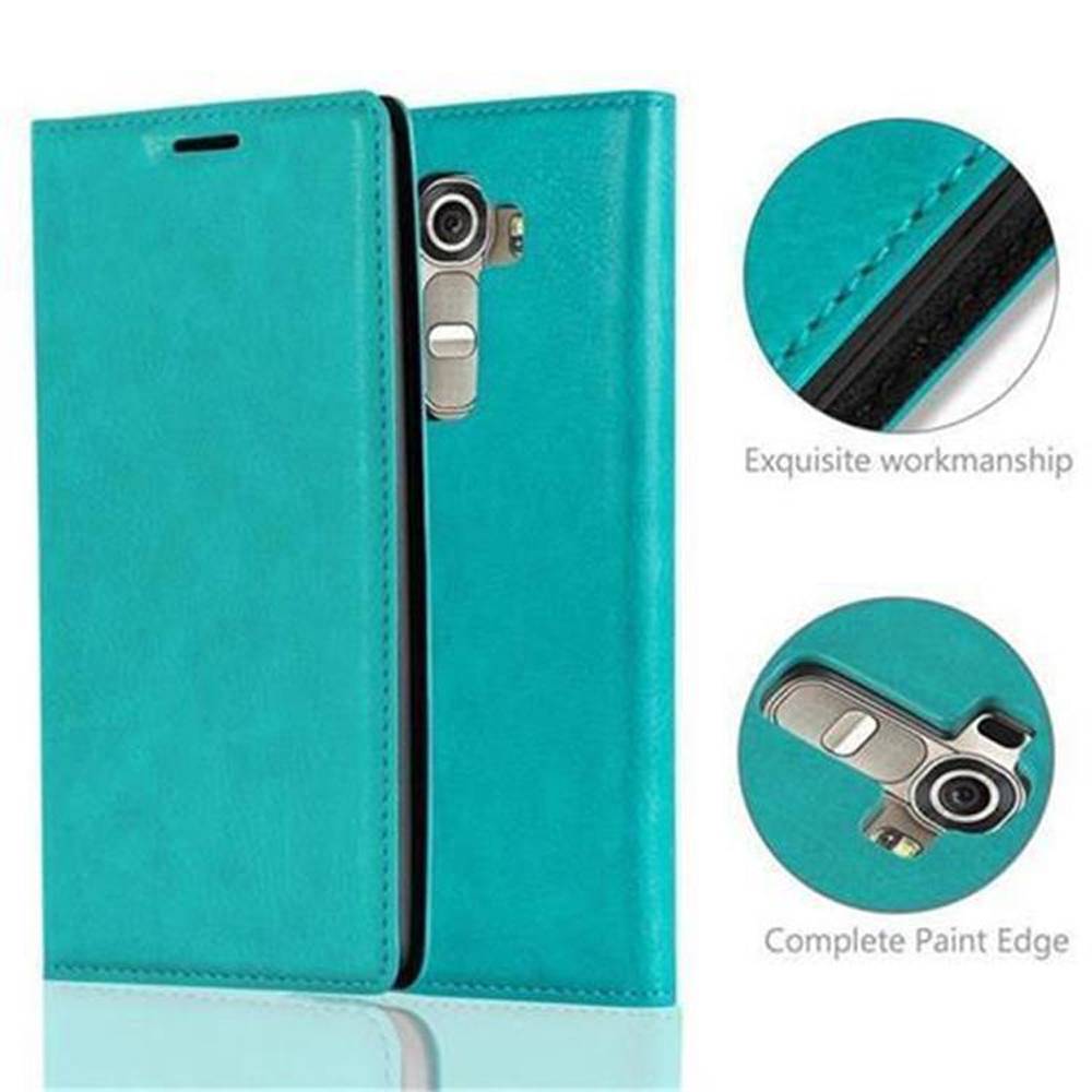 Cadorabo Hülle für LG G3 Schutz Hülle in Türkis Handyhülle Etui Case Cover Magnetverschluss