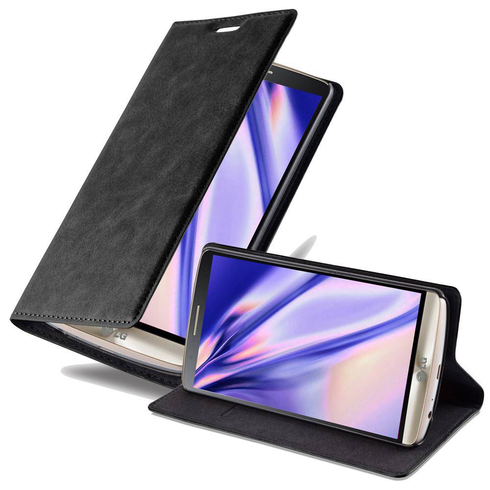 Cadorabo Hülle für LG G3 Schutz Hülle in Schwarz Handyhülle Etui Case Cover Magnetverschluss