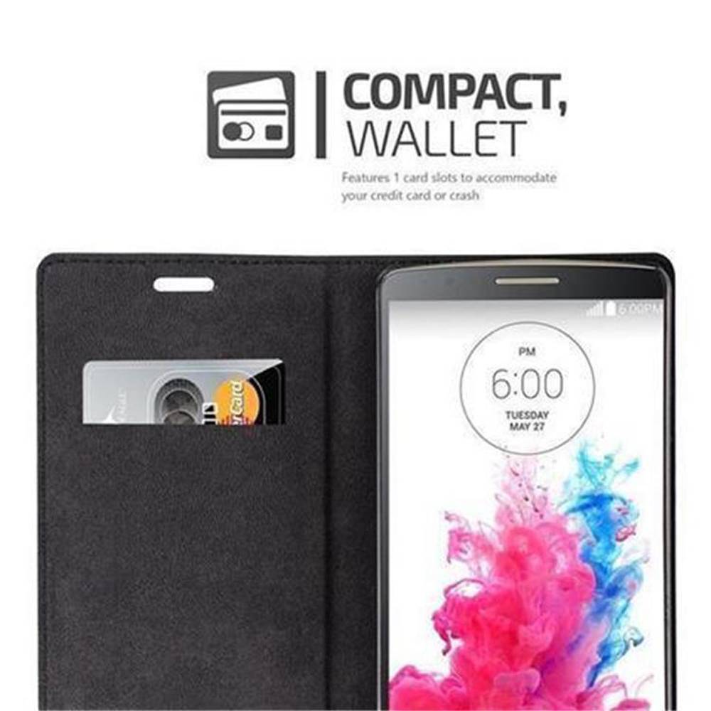 Cadorabo Hülle für LG G3 Schutz Hülle in Schwarz Handyhülle Etui Case Cover Magnetverschluss