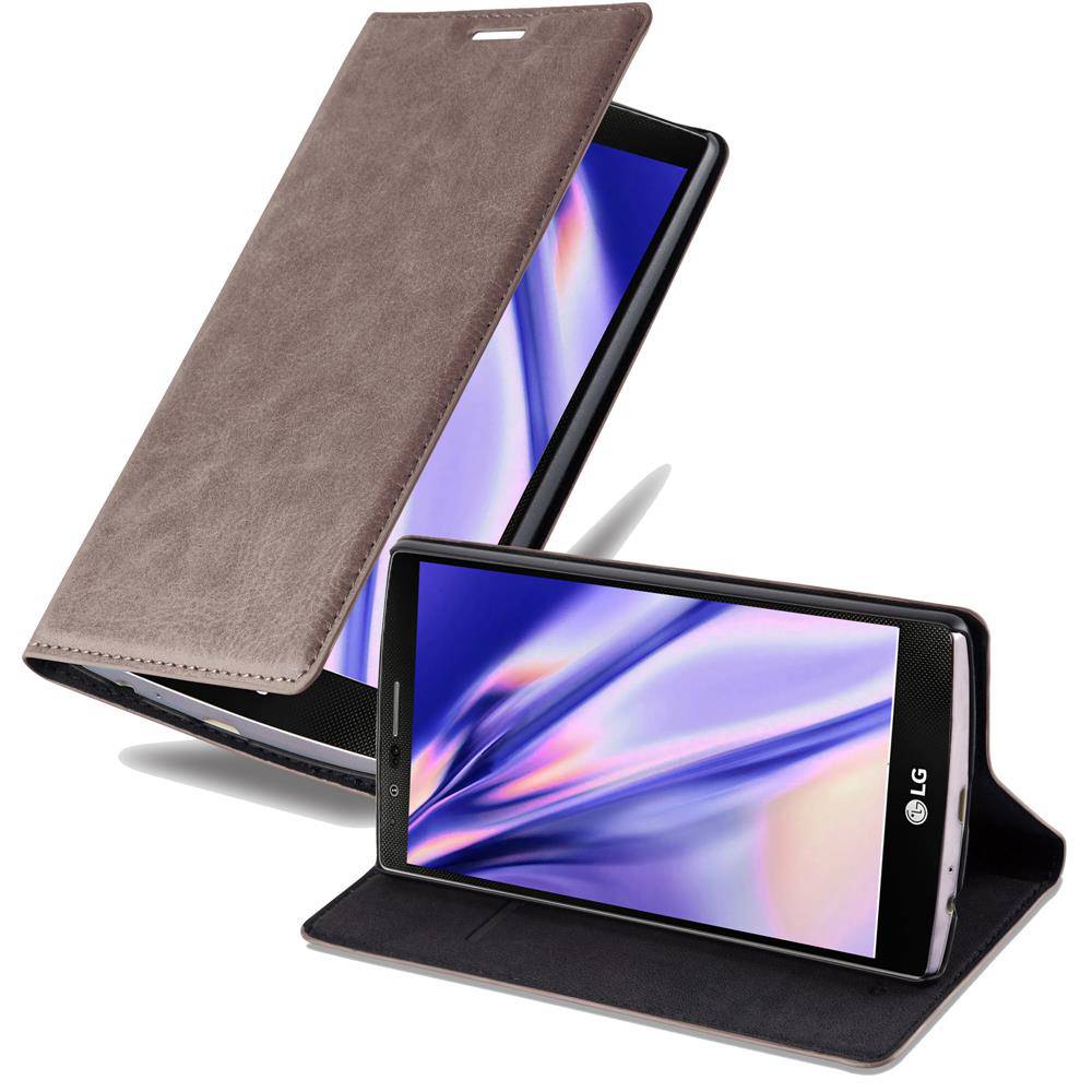Cadorabo Hülle für LG G4 / G4 PLUS Schutz Hülle in Braun Handyhülle Etui Case Cover Magnetverschluss