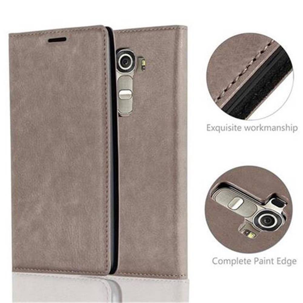 Cadorabo Hülle für LG G4 / G4 PLUS Schutz Hülle in Braun Handyhülle Etui Case Cover Magnetverschluss