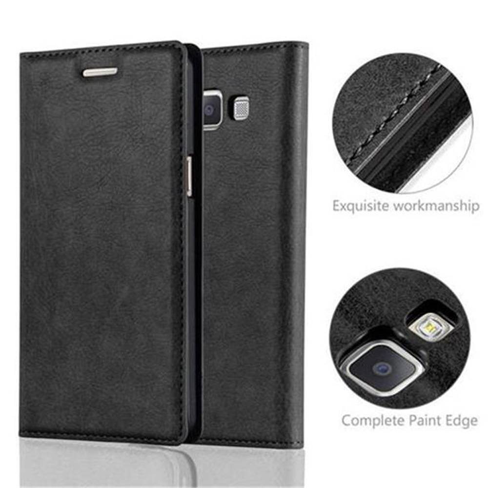 Cadorabo Hülle für Samsung Galaxy A5 2015 Schutz Hülle in Schwarz Handyhülle Etui Case Cover Magnetverschluss