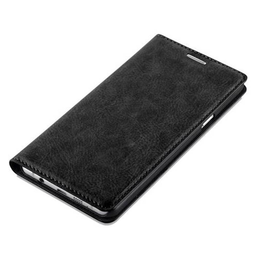 Cadorabo Hülle für Samsung Galaxy A5 2016 Schutz Hülle in Schwarz Handyhülle Etui Case Cover Magnetverschluss