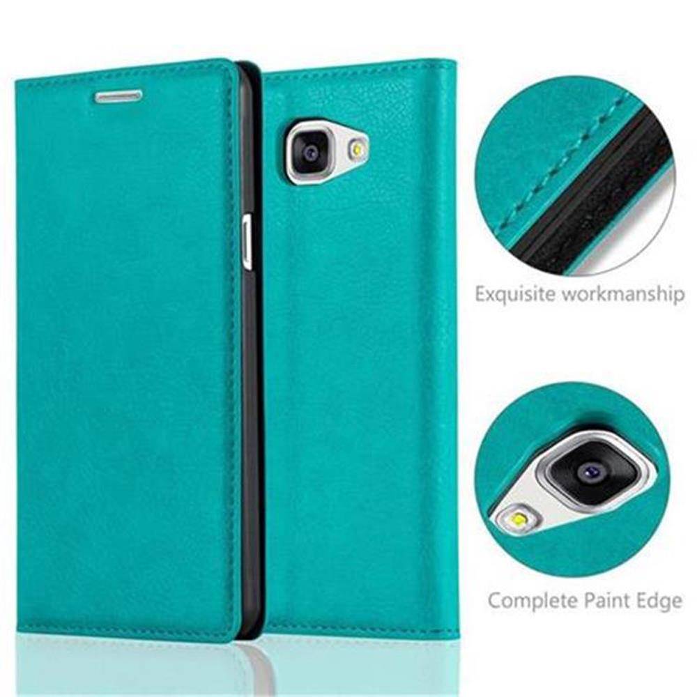 Cadorabo Hülle für Samsung Galaxy A5 2016 Schutz Hülle in Türkis Handyhülle Etui Case Cover Magnetverschluss