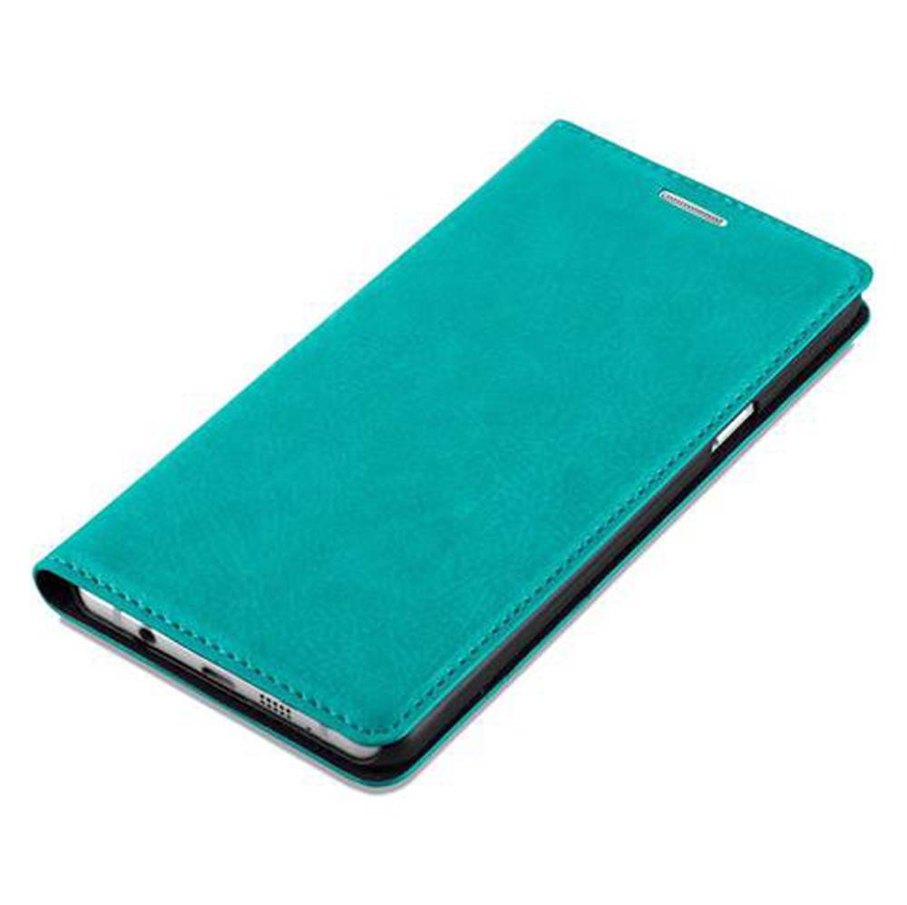 Cadorabo Hülle für Samsung Galaxy A5 2016 Schutz Hülle in Türkis Handyhülle Etui Case Cover Magnetverschluss