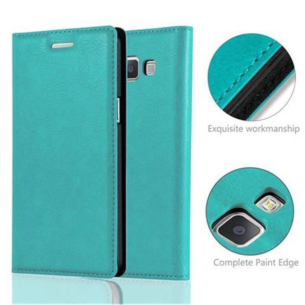 Cadorabo Hülle für Samsung Galaxy A5 2015 Schutz Hülle in Türkis Handyhülle Etui Case Cover Magnetverschluss