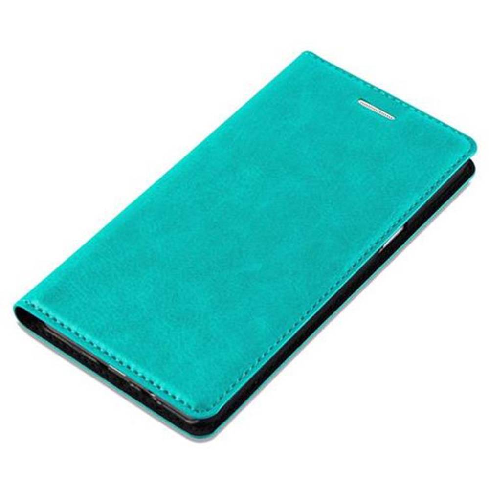 Cadorabo Hülle für Samsung Galaxy A5 2015 Schutz Hülle in Türkis Handyhülle Etui Case Cover Magnetverschluss