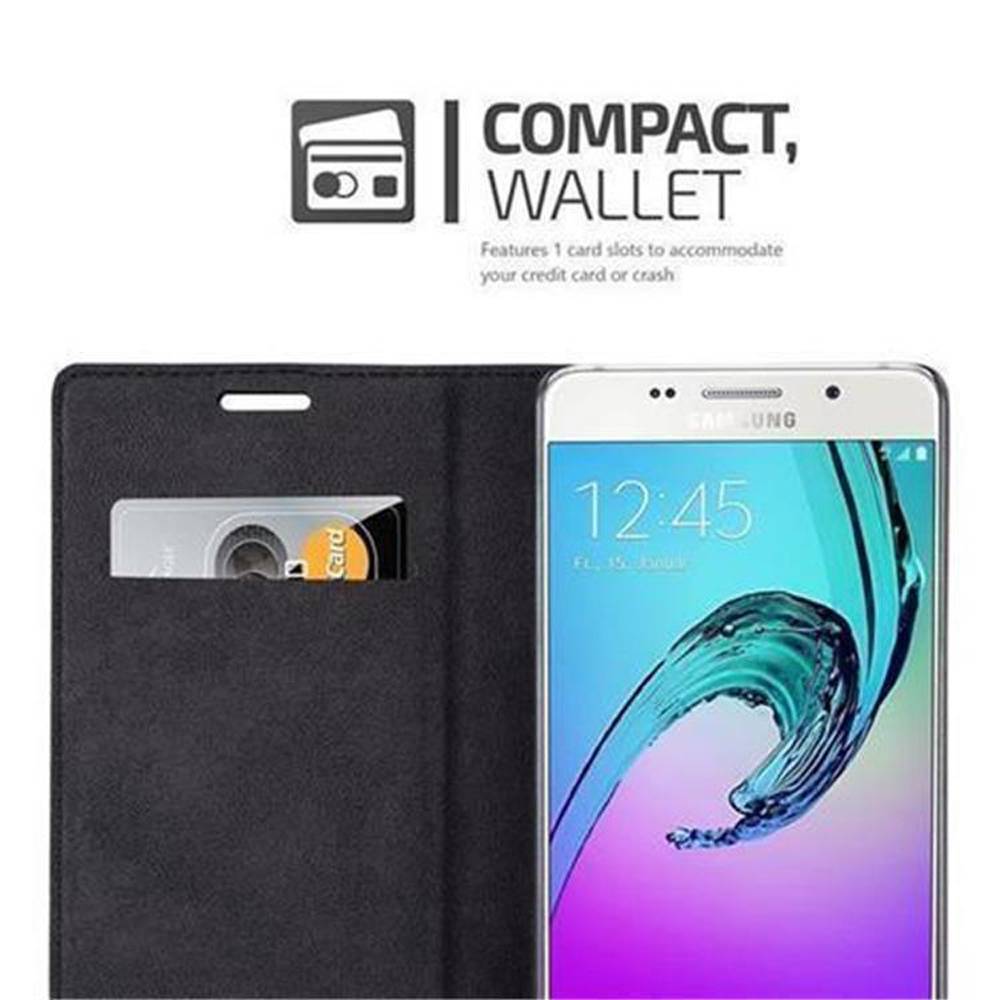 Cadorabo Hülle für Samsung Galaxy A5 2016 Schutz Hülle in Braun Handyhülle Etui Case Cover Magnetverschluss