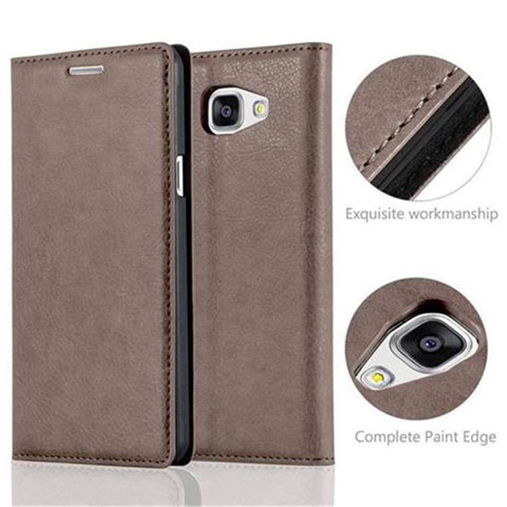 Cadorabo Hülle für Samsung Galaxy A5 2016 Schutz Hülle in Braun Handyhülle Etui Case Cover Magnetverschluss