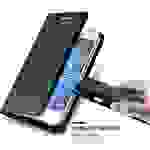 Cadorabo Hülle für Samsung Galaxy J1 2015 Schutz Hülle in Schwarz Handyhülle Etui Case Cover Magnetverschluss