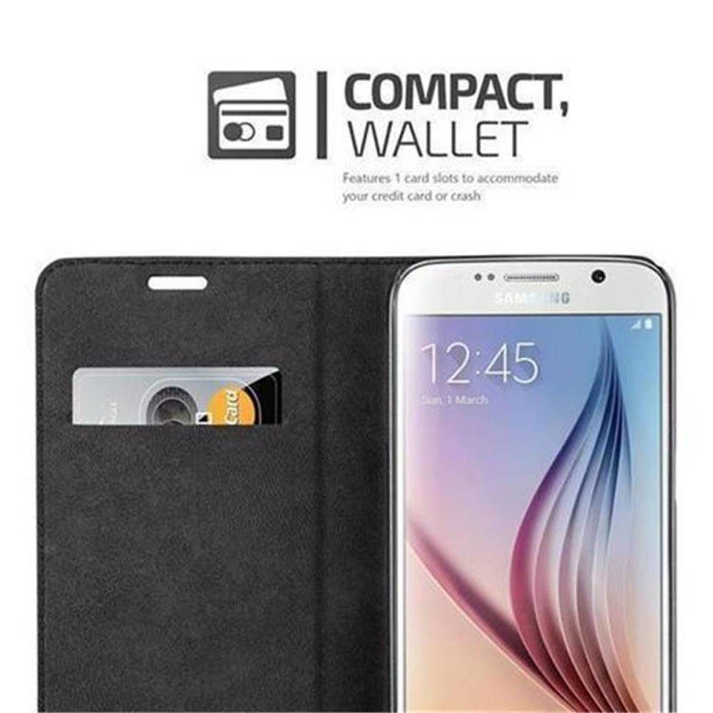 Cadorabo Hülle für Samsung Galaxy S6 Schutz Hülle in Braun Handyhülle Etui Case Cover Magnetverschluss