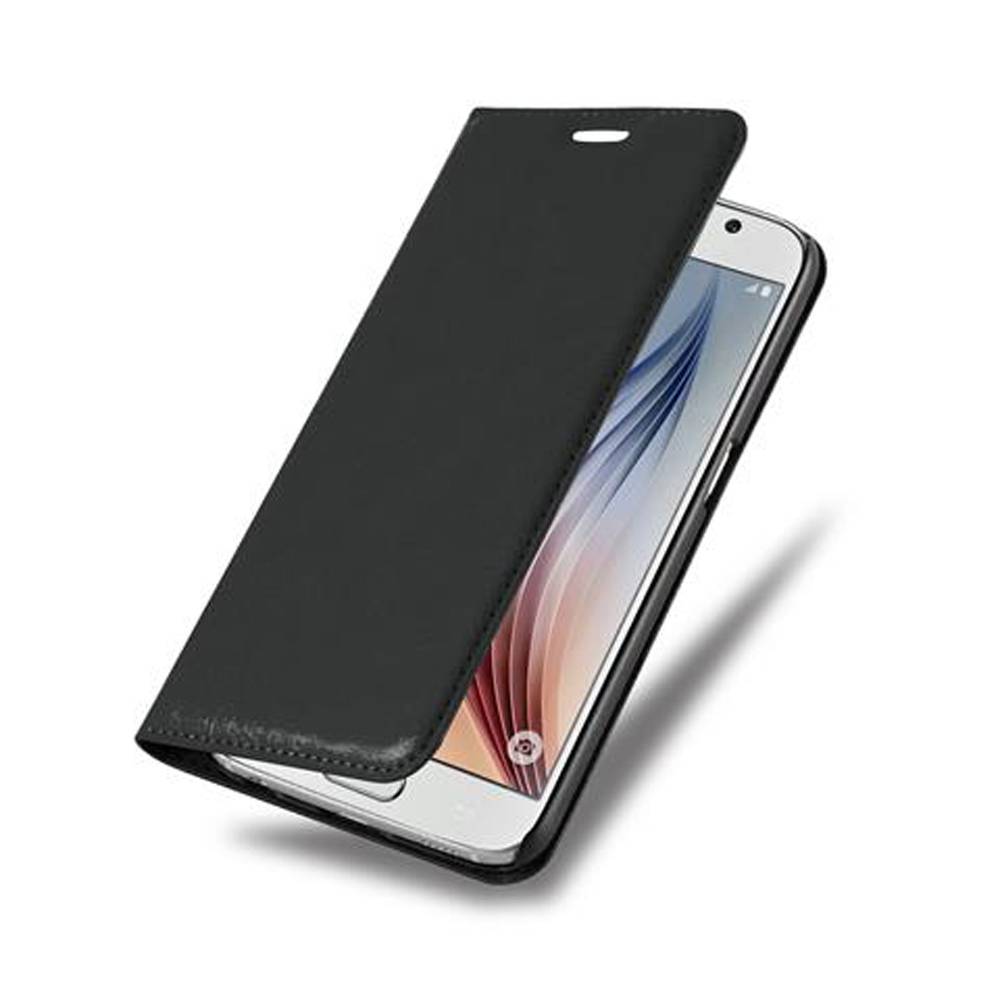 Cadorabo Hülle für Samsung Galaxy S6 Schutz Hülle in Schwarz Handyhülle Etui Case Cover Magnetverschluss